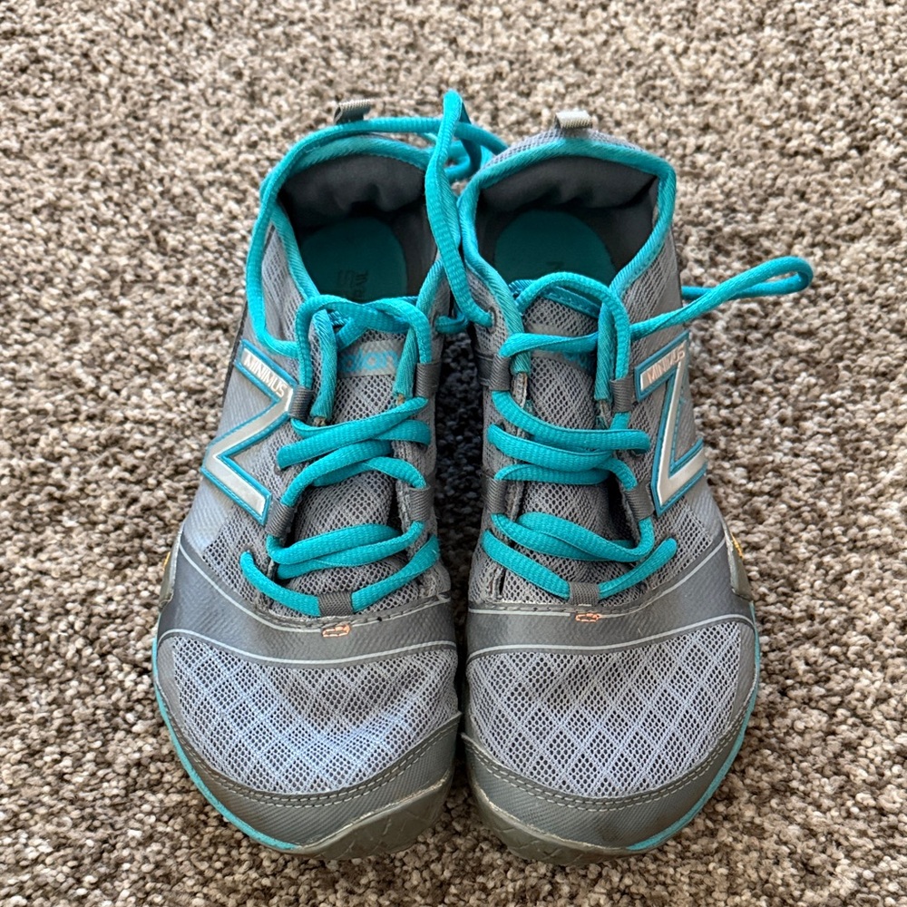 New Balance Gray and Teal Girls' Athletic Sneakers
